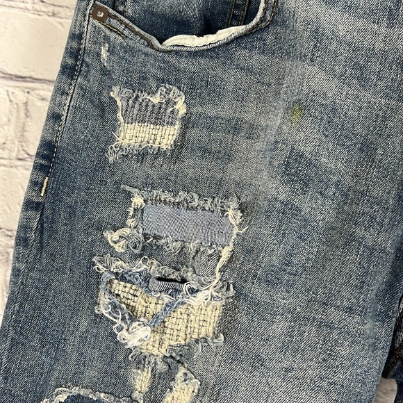 Aeropostale jeans skinny distressed patches blue size 31 - Picture 8 of 17